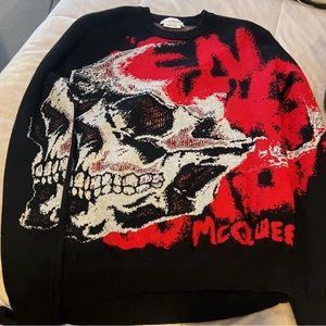 Alexander McQueen skull graffiti sweater